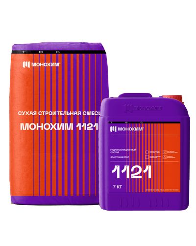 МОНОХИМ 1121 – двухкомпонентный высокоэластичный цементно-полимерный гидроизоляционный состав